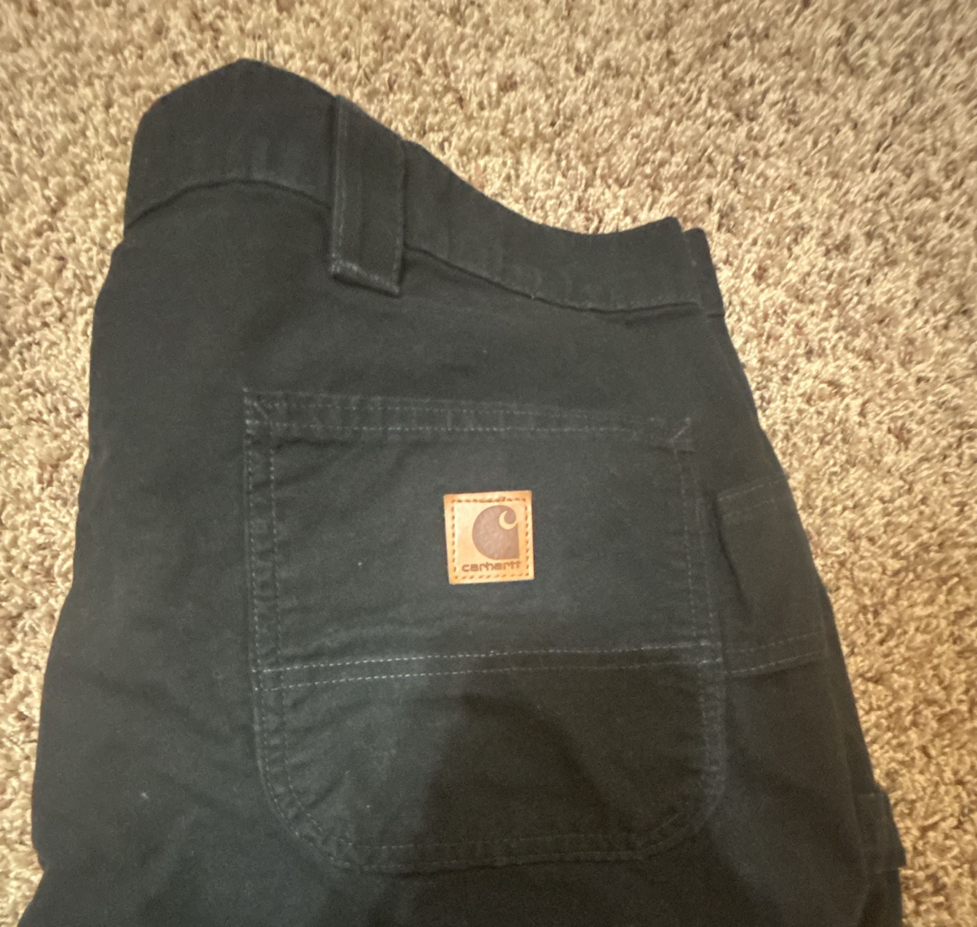Carhartt Work Pants Size 42x32 Black Utility Cargo 7