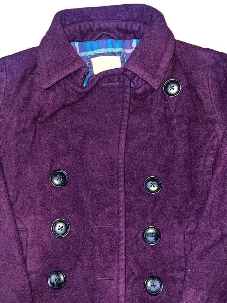 KIDS XL Aeropostale Pea Coat Size XL Purple Double Breasted Wool Blend 3