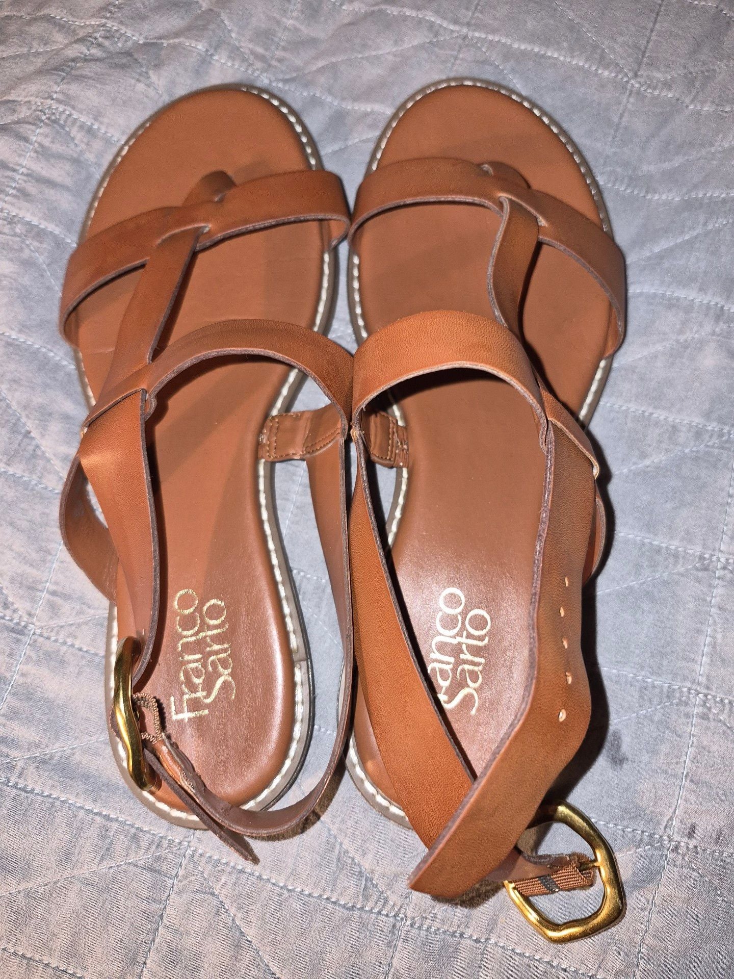Franco Sarto Flat Sandals Brown Leather 3