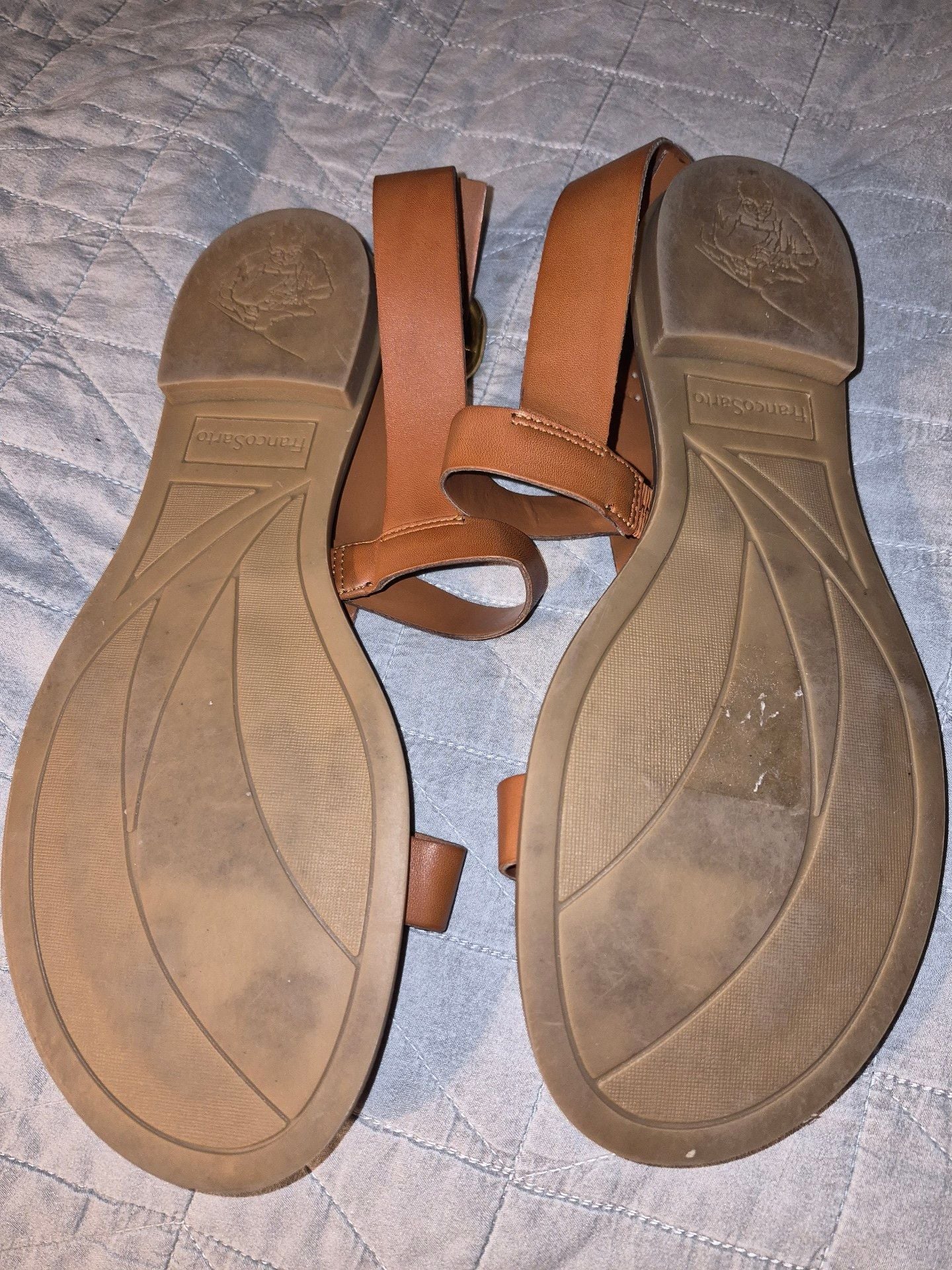 Franco Sarto Flat Sandals Brown Leather 4
