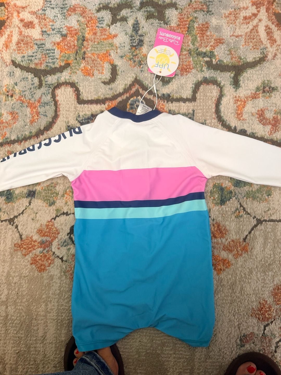 RuggedButts Long Sleeve Rash Guard Bodysuit Size 12-18M 4