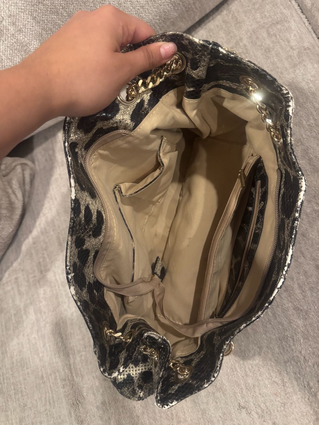 Leopard Animal Print Sequin Handbag With Tassel 7