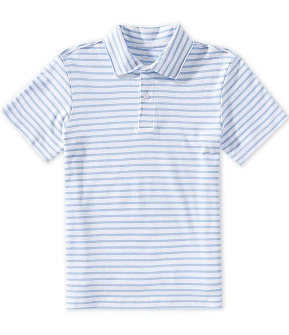 Class Club Polo Size 14/16 Blue White Striped Short Sleeve Shirt 2