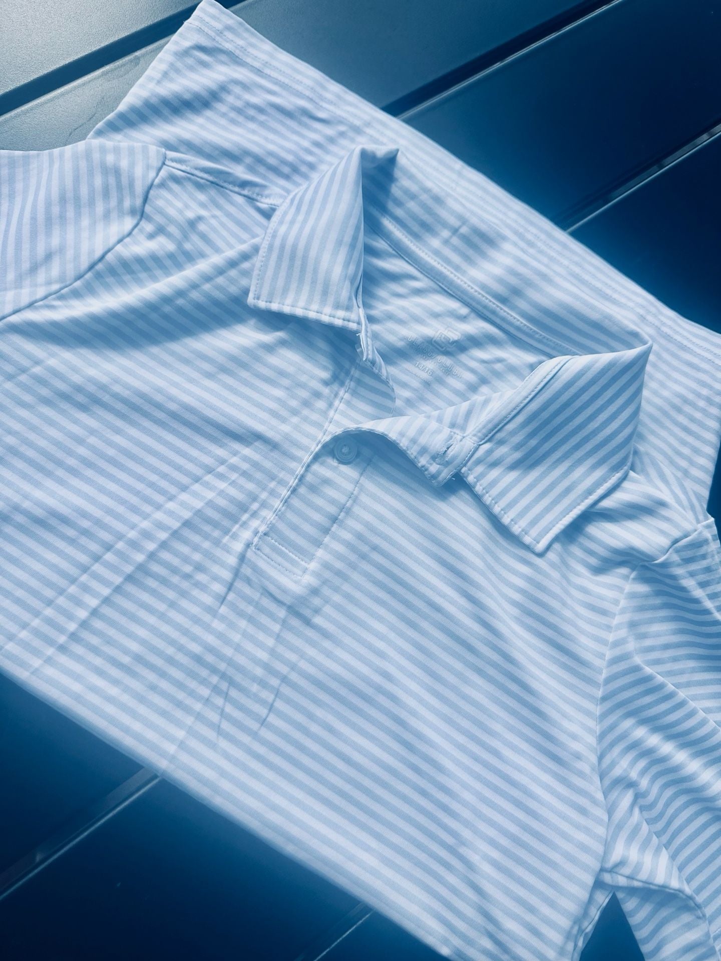 Class Club Polo Size 14/16 Blue White Striped Short Sleeve Shirt 3