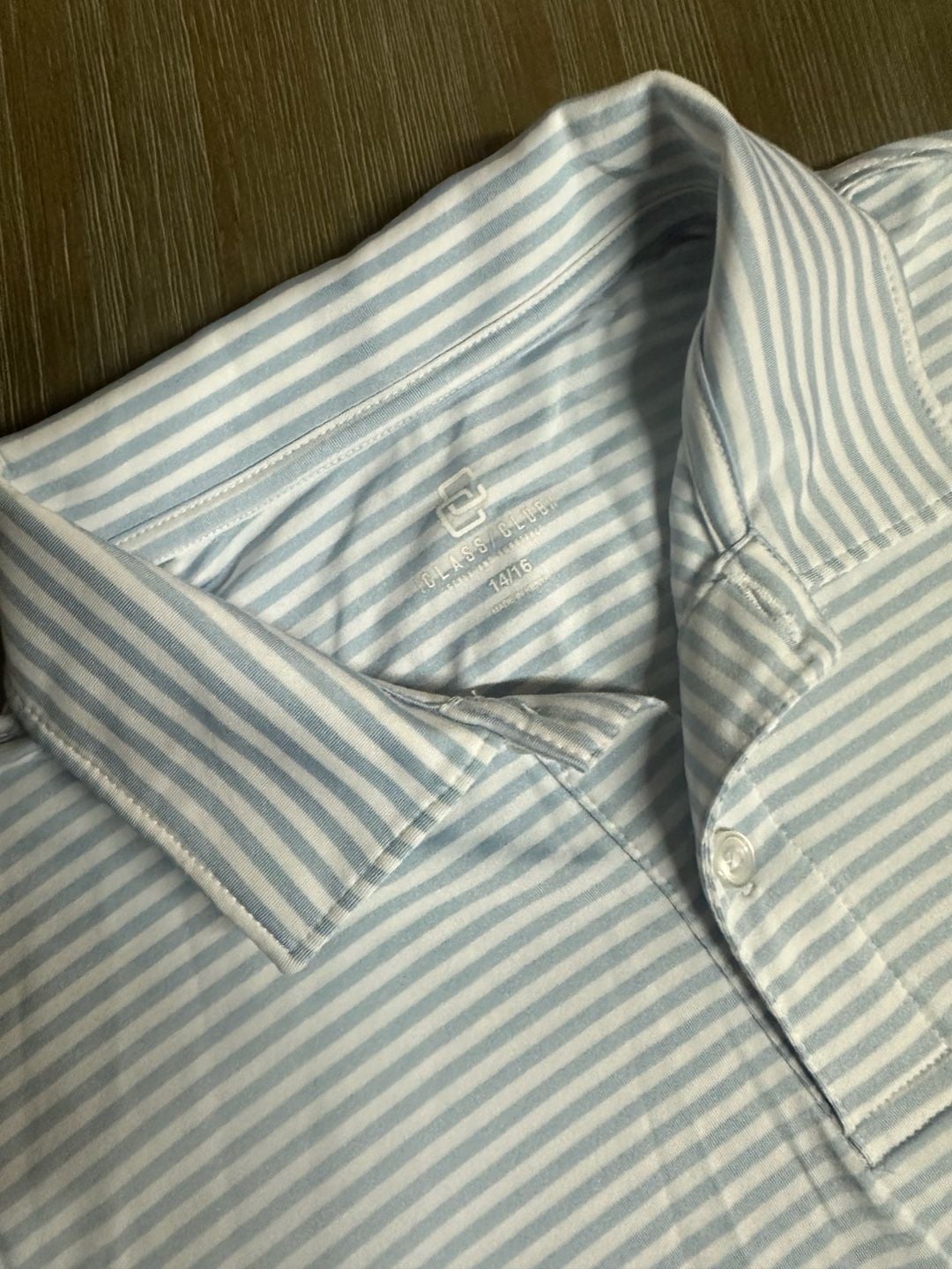 Class Club Polo Size 14/16 Blue White Striped Short Sleeve Shirt 4