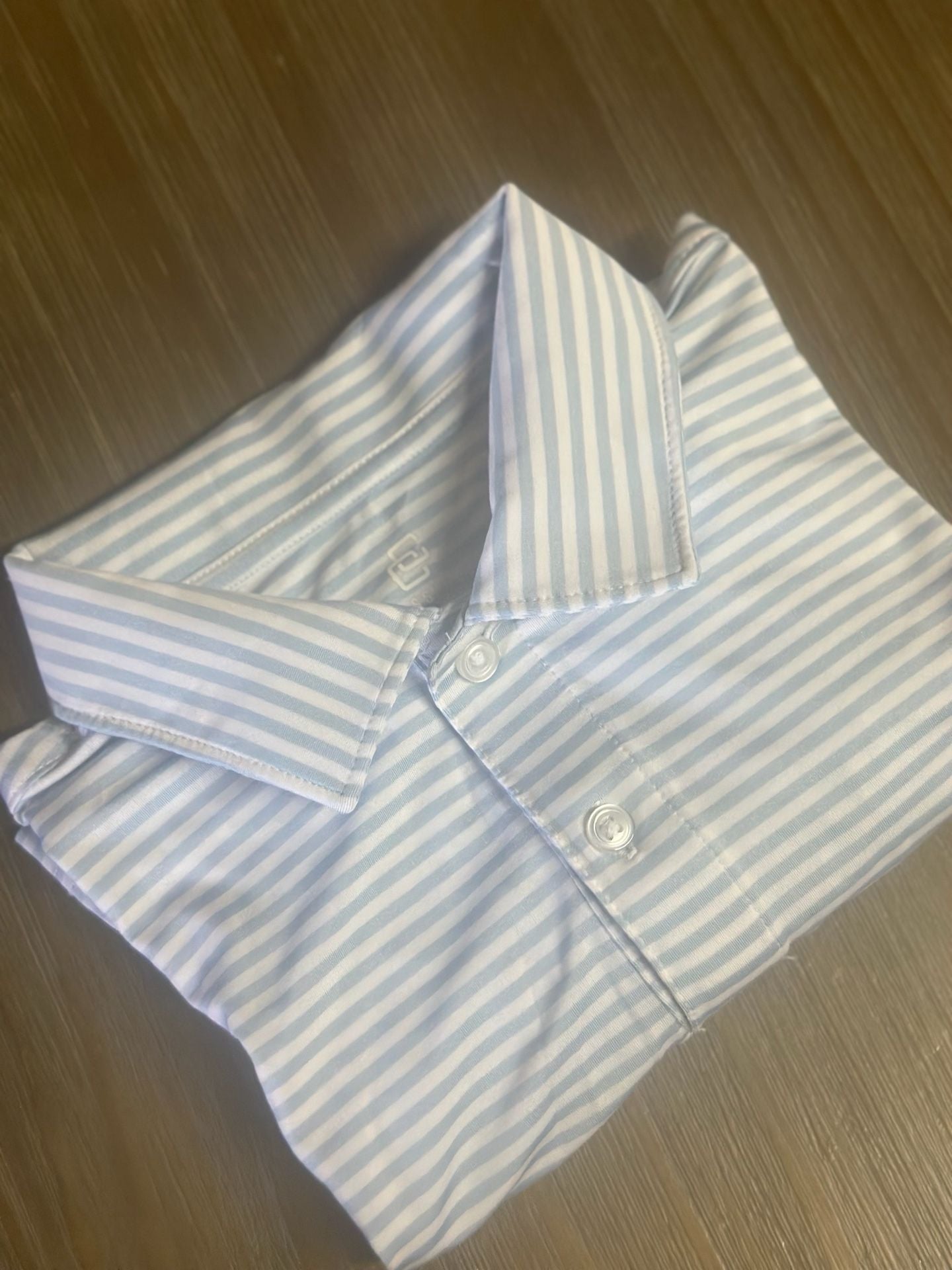 Class Club Polo Size 14/16 Blue White Striped Short Sleeve Shirt 5