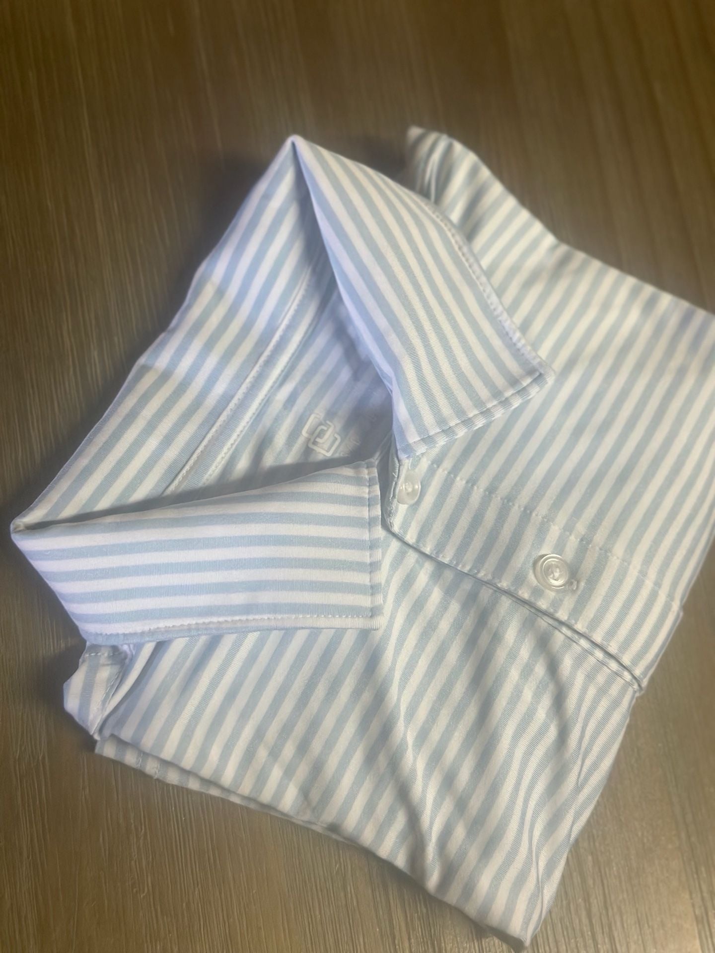 Class Club Polo Size 14/16 Blue White Striped Short Sleeve Shirt 6