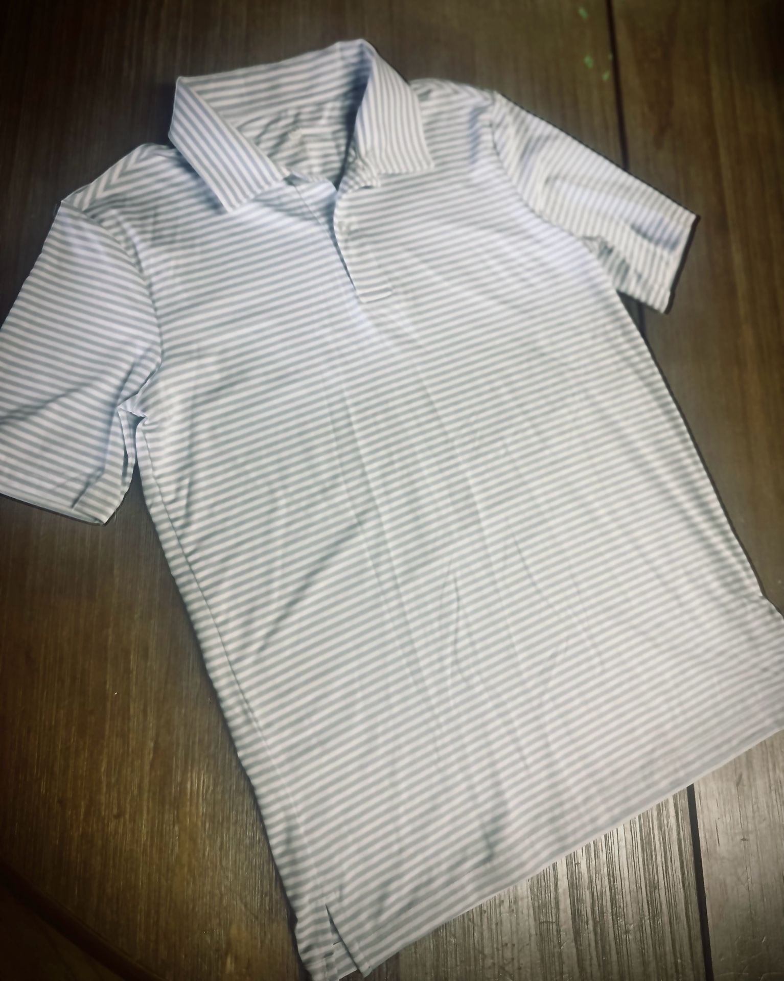 Class Club Polo Size 14/16 Blue White Striped Short Sleeve Shirt 7