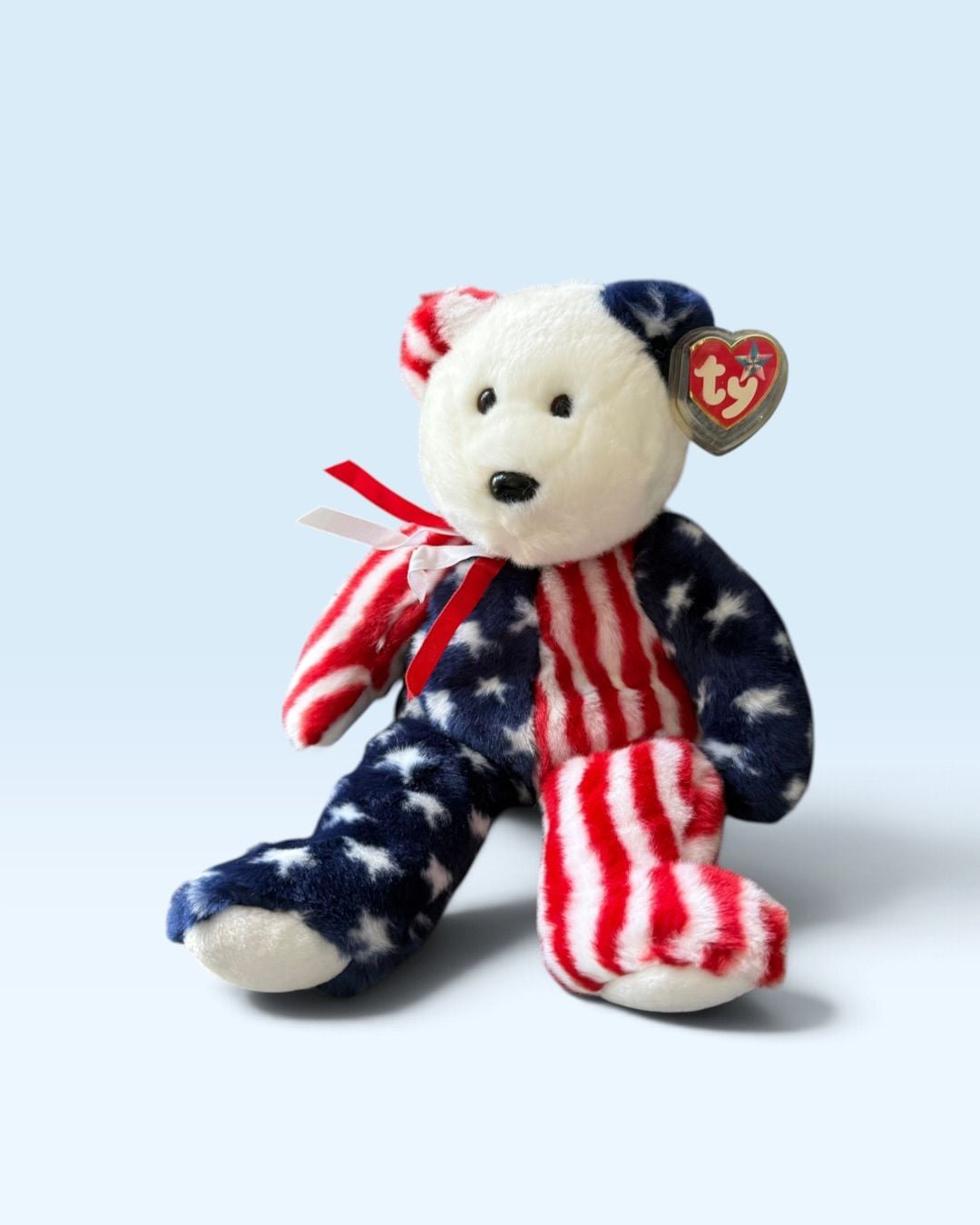 Ty Beanie Buddy Spangle Patriotic Bear Size 13" USA Flag Plush 1