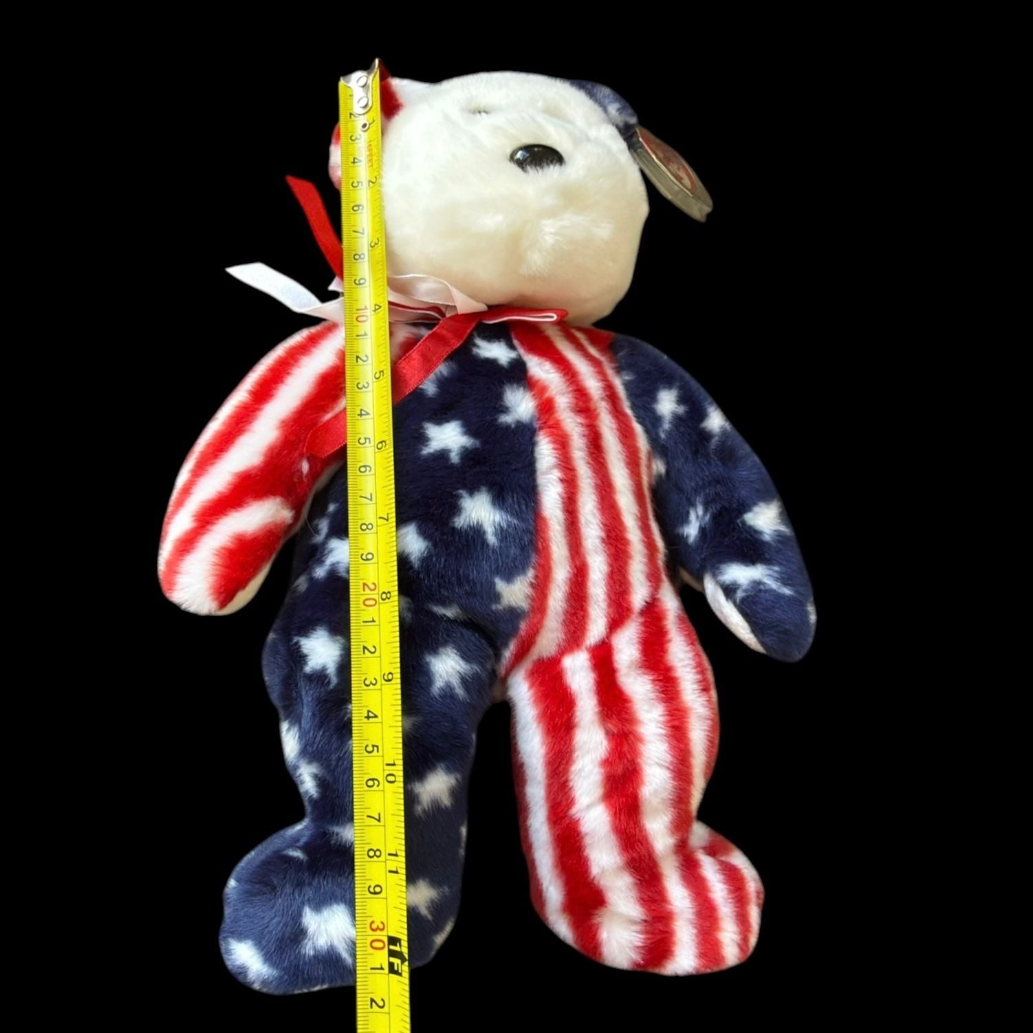 Ty Beanie Buddy Spangle Patriotic Bear Size 13" USA Flag Plush 2