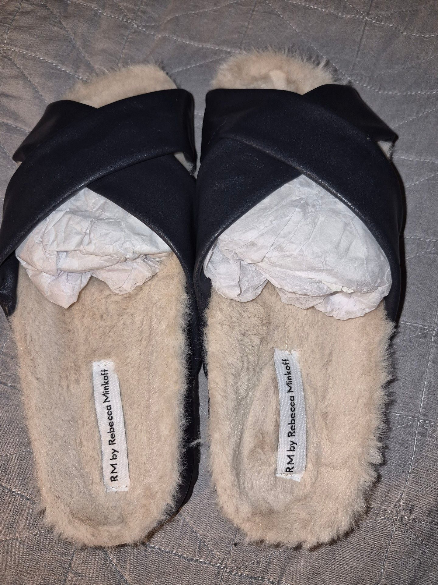 RM by Rebecca Minkoff Faux Leather X-Cross Slippers 3