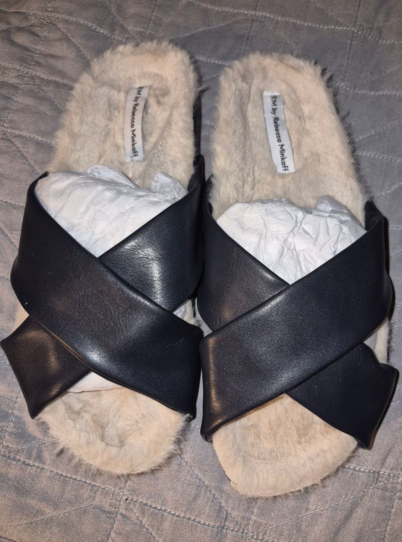 RM by Rebecca Minkoff Faux Leather X-Cross Slippers 2