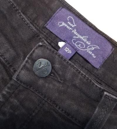 NYDJ Not Your Daughters Jeans 12P Black Embellished Pocket Straight Pants USA 4