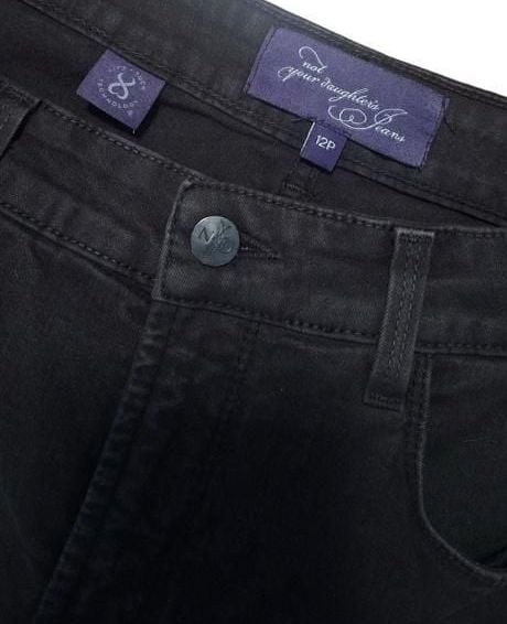 NYDJ Not Your Daughters Jeans 12P Black Embellished Pocket Straight Pants USA 5
