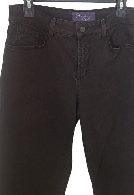 NYDJ Not Your Daughters Jeans 12P Black Embellished Pocket Straight Pants USA 6