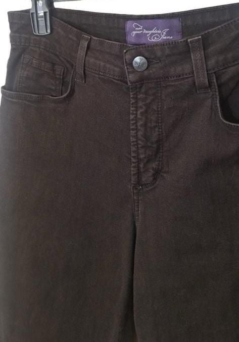 NYDJ Not Your Daughters Jeans 12P Black Embellished Pocket Straight Pants USA 7
