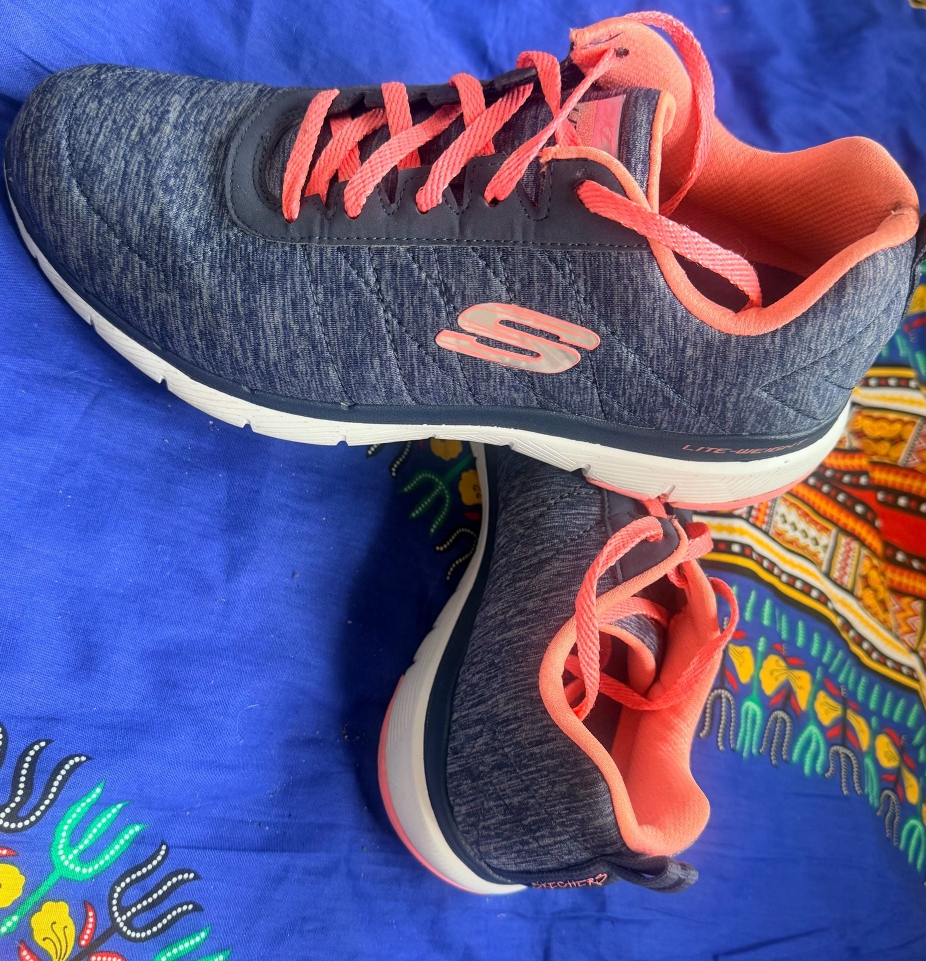 Skechers Flex Appeal 2.0 Sneakers Blue Coral Lite-Weight 3
