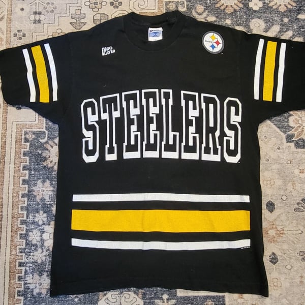 Pro Player Pittsburgh Steelers Woodson T-Shirt Size L Black NFL Vintage Tee