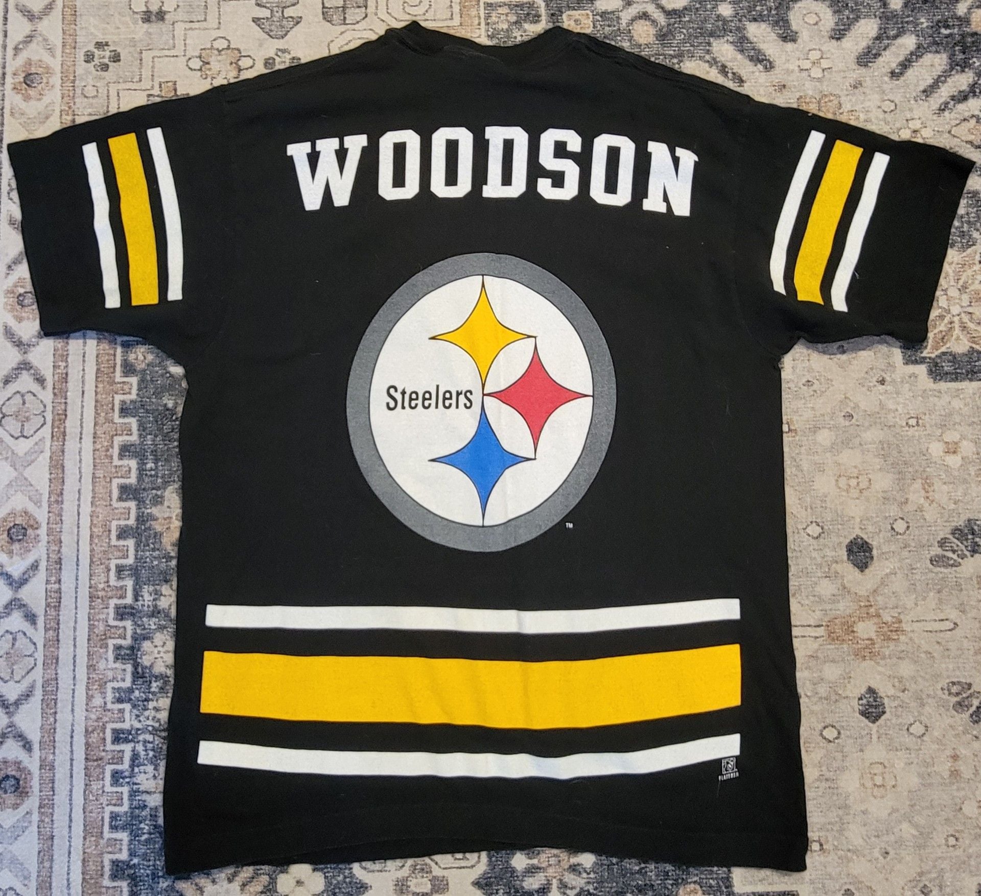 Pro Player Pittsburgh Steelers Woodson T-Shirt Size L Black NFL Vintage Tee 3