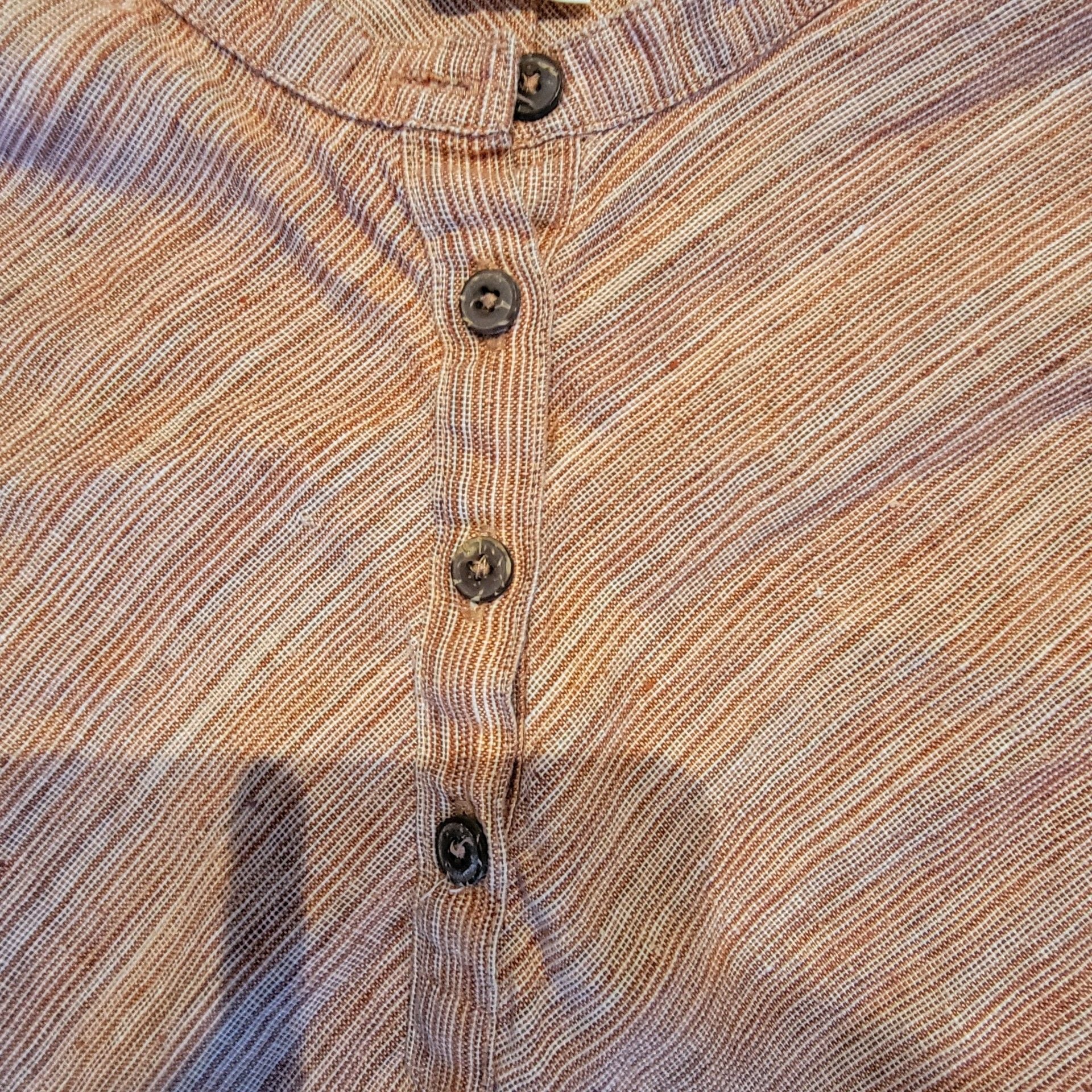 Patagonia Women's Orange Woven Hemp 1/4 Button Top Size 14 3