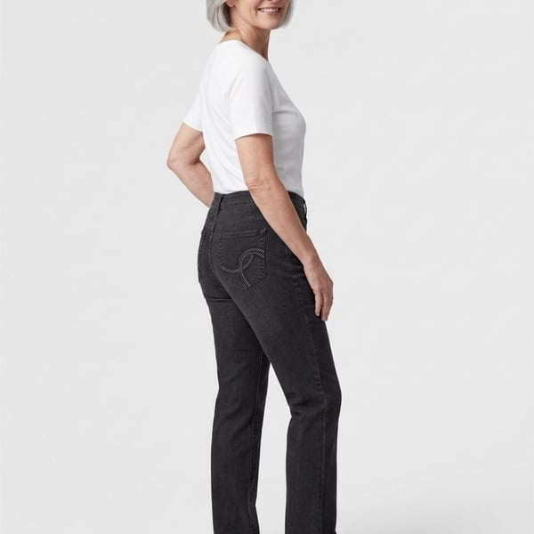 NYDJ Not Your Daughters Jeans 12P Black Embellished Pocket Straight Pants USA