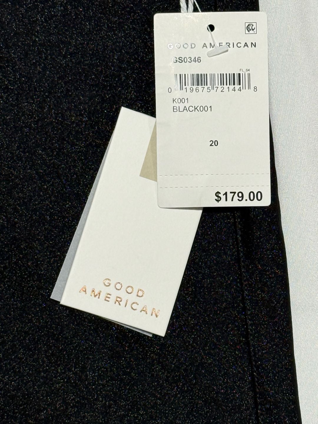 Good American Compression Shine Good Waist Pants Black Size 20 NWT $179 3