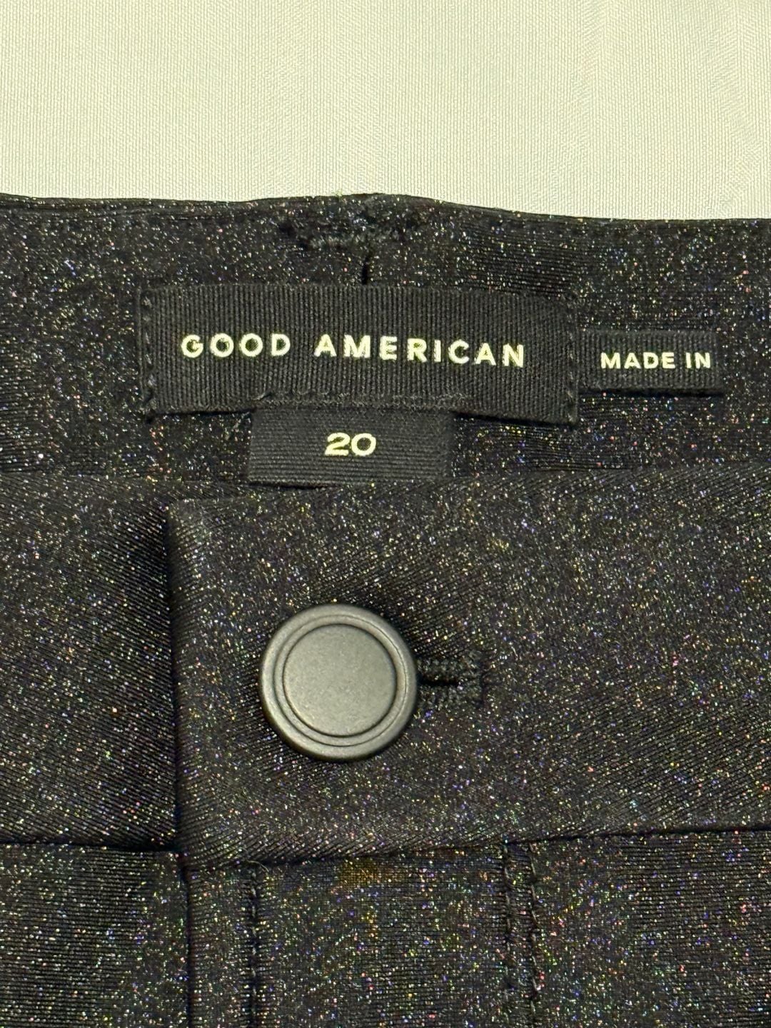 Good American Compression Shine Good Waist Pants Black Size 20 NWT $179 4