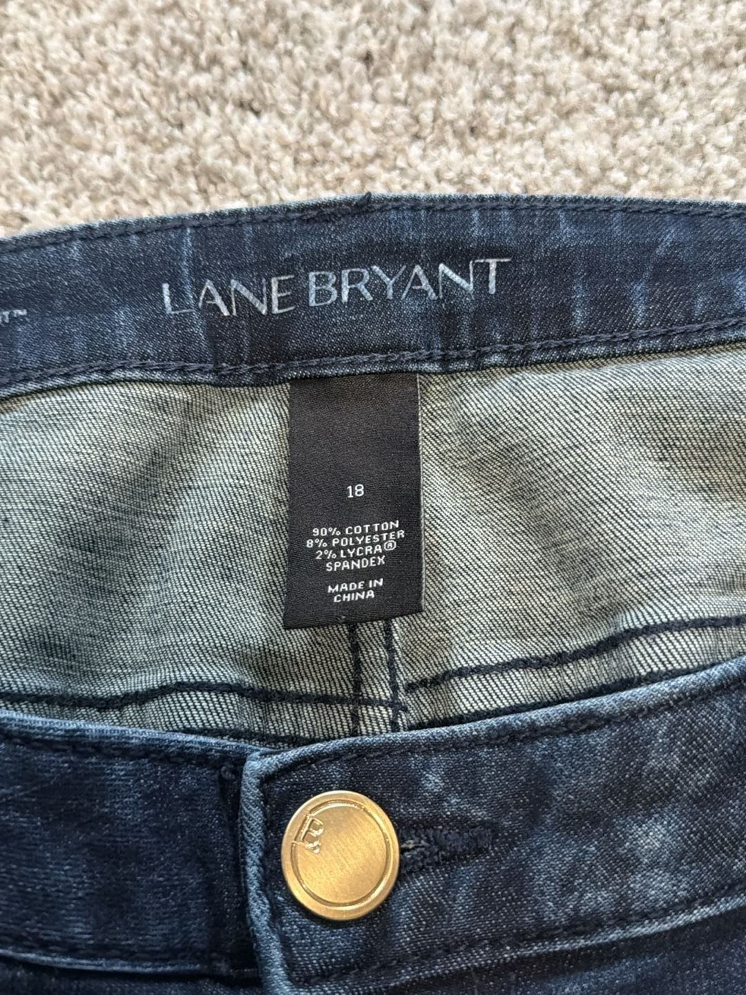 Lane Bryant Boyfriend Jeans Size 18 Dark Wash Stretch Denim Cuffed 4