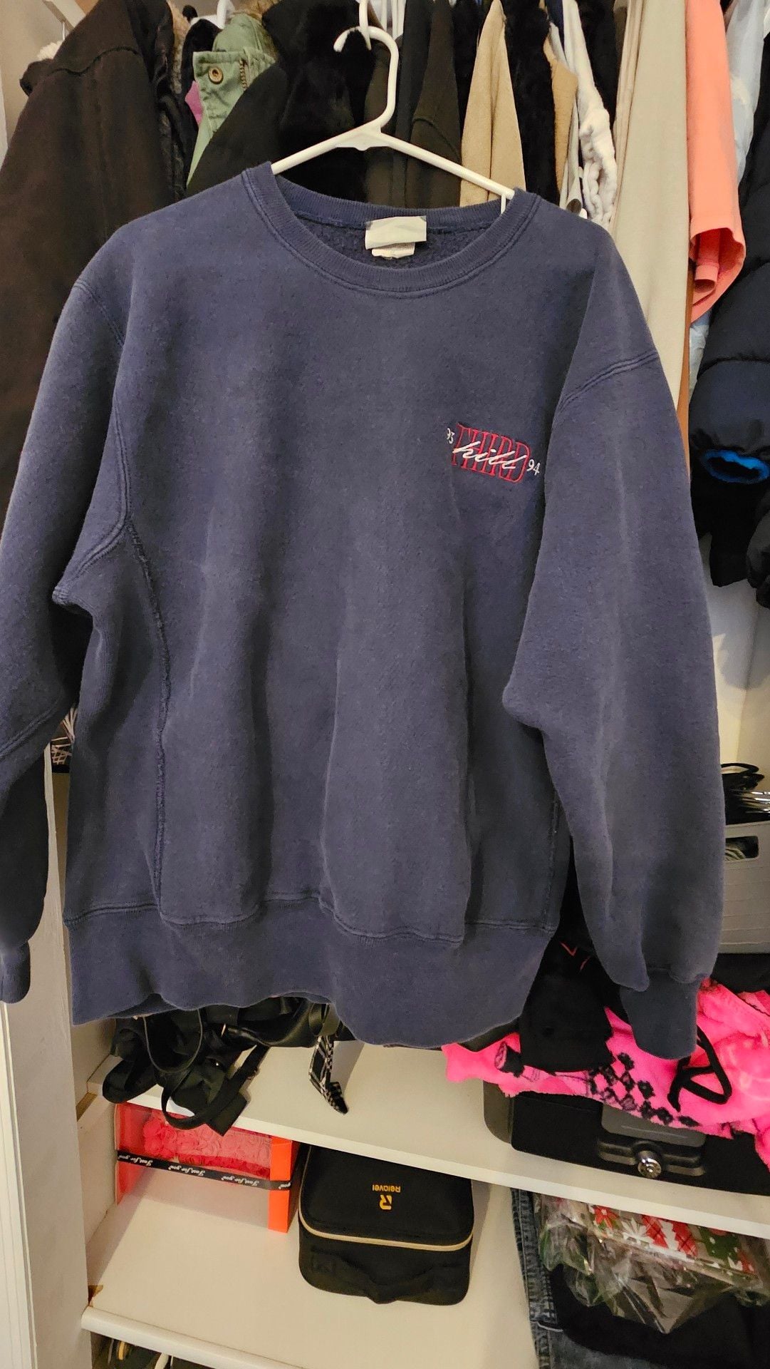 Vintage 1993-94 Lee Cross Grain SPU Embroidered Navy Sweatshirt Made in USA 2