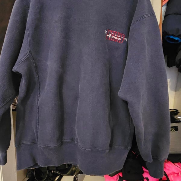 Vintage 1993-94 Lee Cross Grain SPU Embroidered Navy Sweatshirt Made in USA