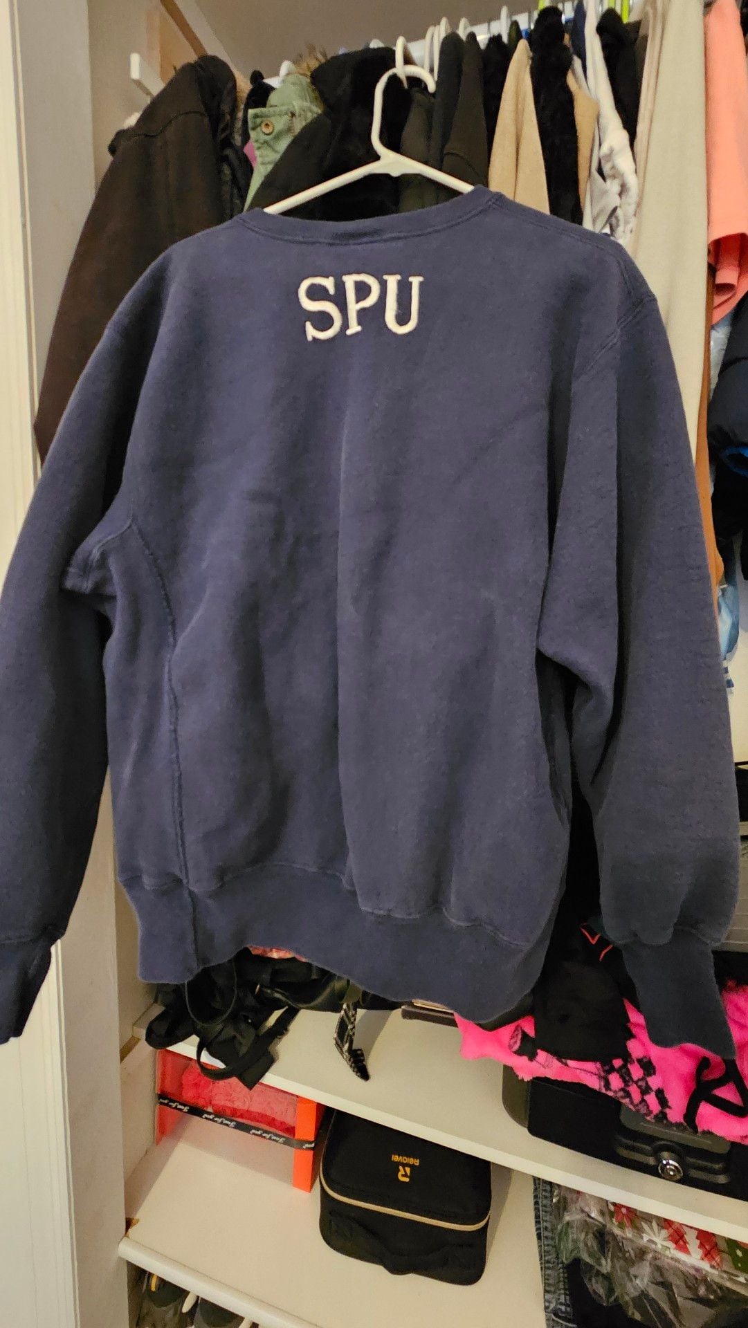 Vintage 1993-94 Lee Cross Grain SPU Embroidered Navy Sweatshirt Made in USA 3