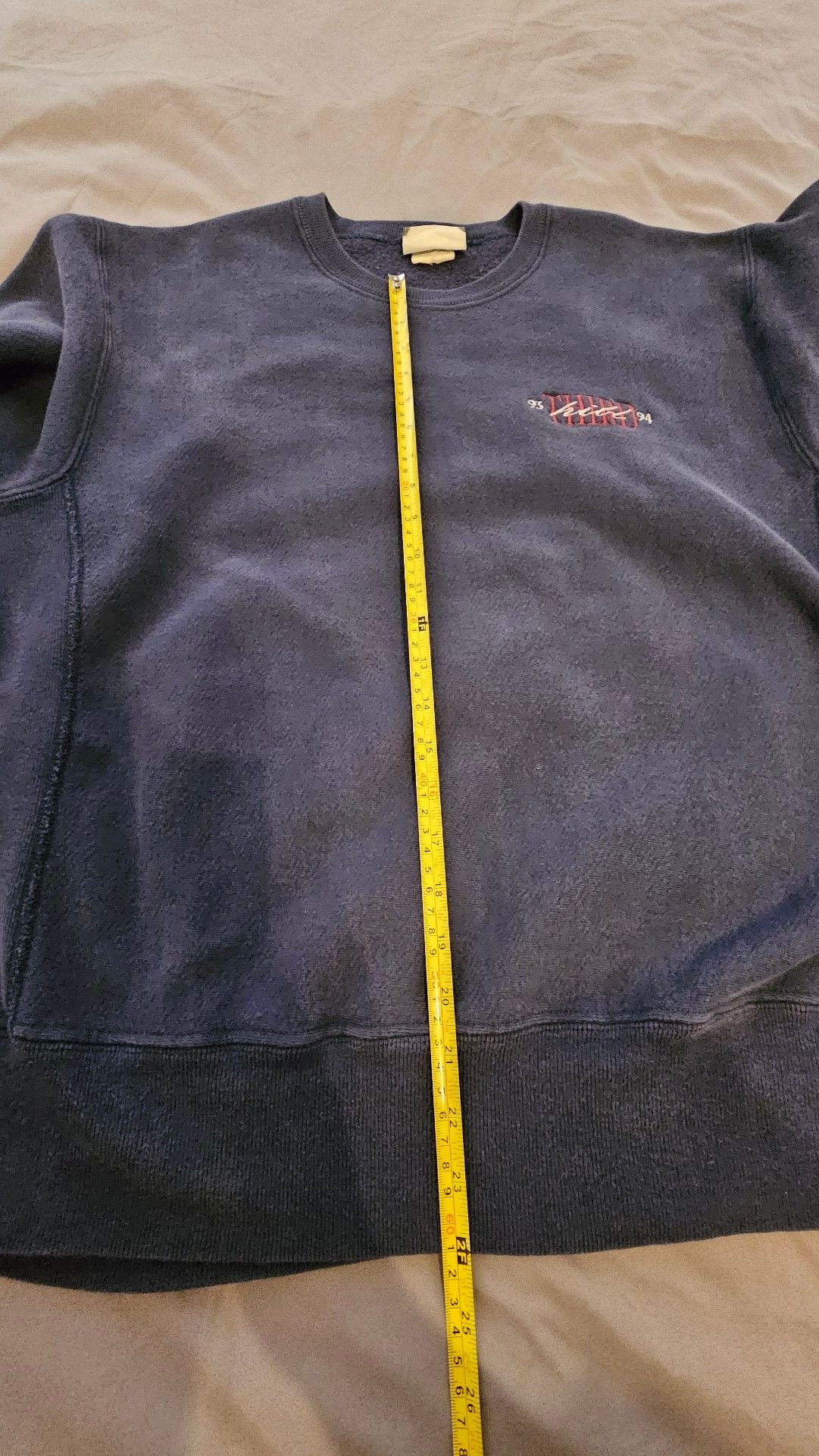 Vintage 1993-94 Lee Cross Grain SPU Embroidered Navy Sweatshirt Made in USA 4