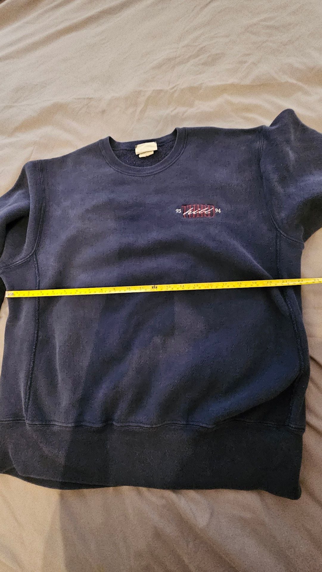 Vintage 1993-94 Lee Cross Grain SPU Embroidered Navy Sweatshirt Made in USA 5
