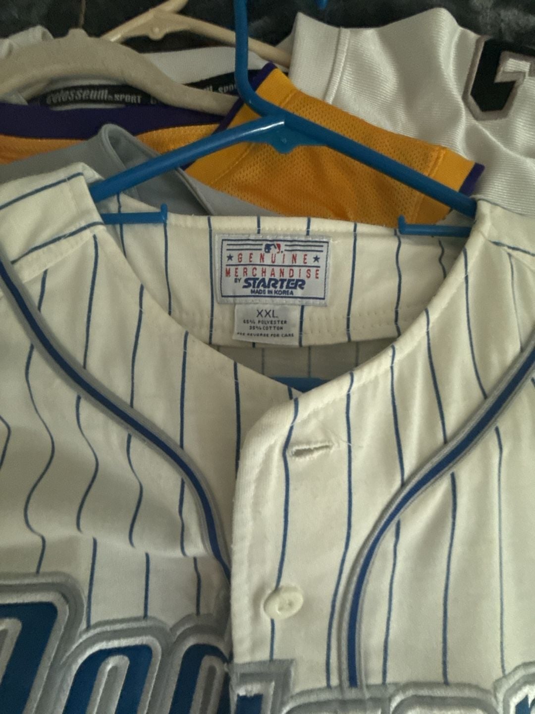 Starter Los Angeles Dodgers Hideo Nomo 16 Pinstripe Jersey White 4