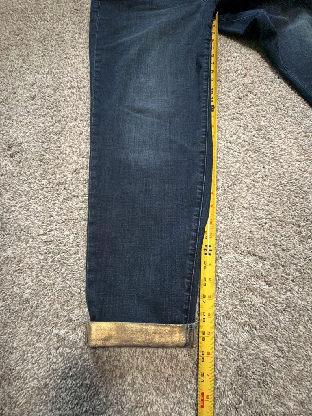 Lane Bryant Boyfriend Jeans Size 18 Dark Wash Stretch Denim Cuffed 12