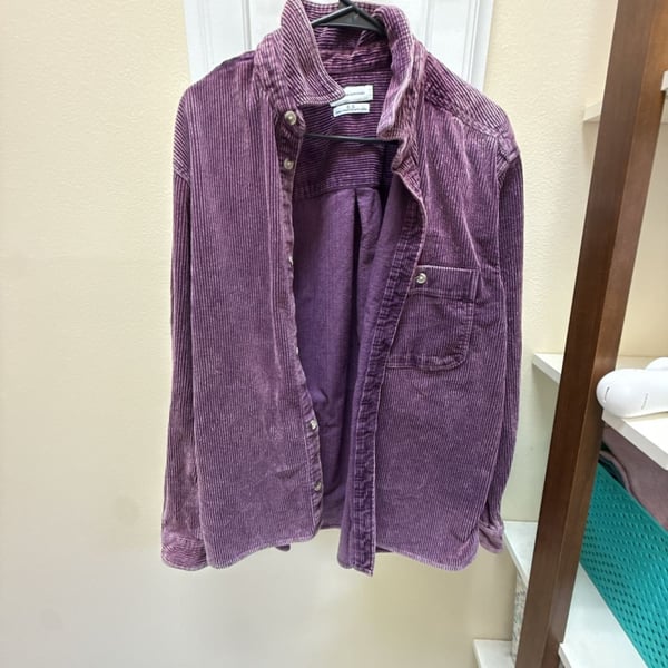 Urban Outfitters Corduroy Button Down Shirt Size M Purple Cotton