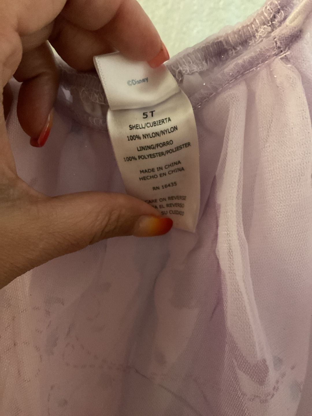 Disney Frozen Dress Size 5T Purple Ruffle Tulle Layered Princess 5
