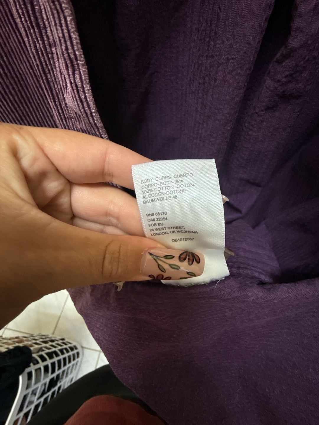 Urban Outfitters Corduroy Button Down Shirt Size M Purple Cotton 4