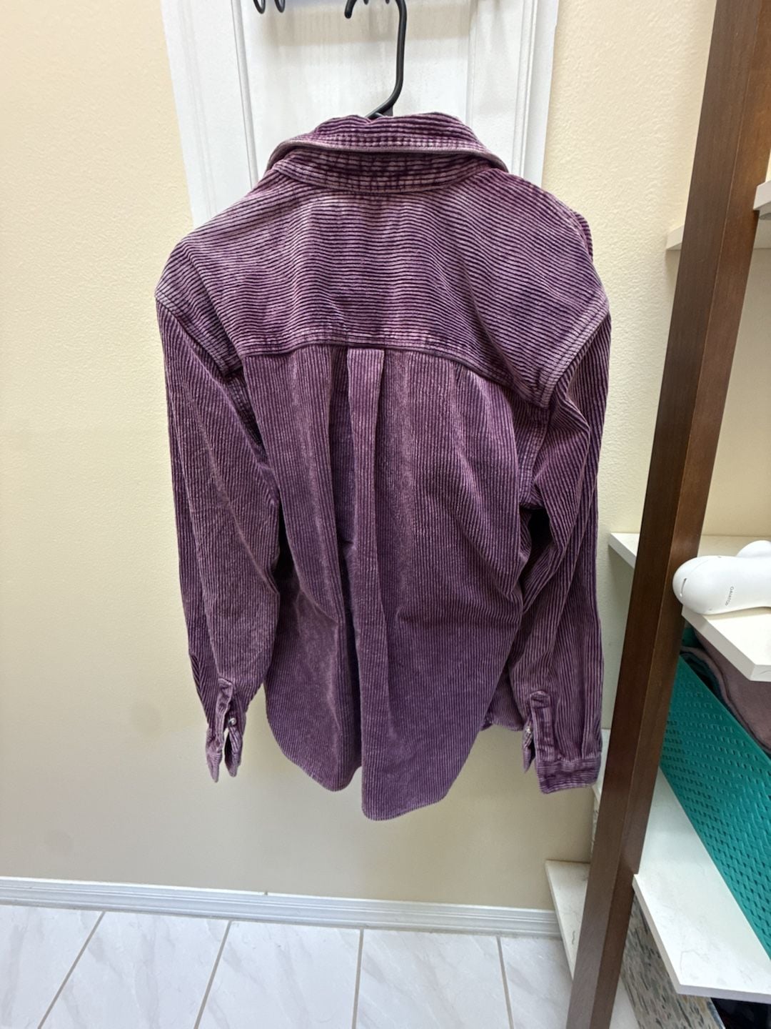 Urban Outfitters Corduroy Button Down Shirt Size M Purple Cotton 5