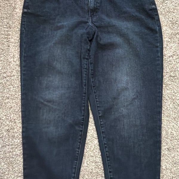 Lane Bryant Boyfriend Jeans Size 18 Dark Wash Stretch Denim Cuffed