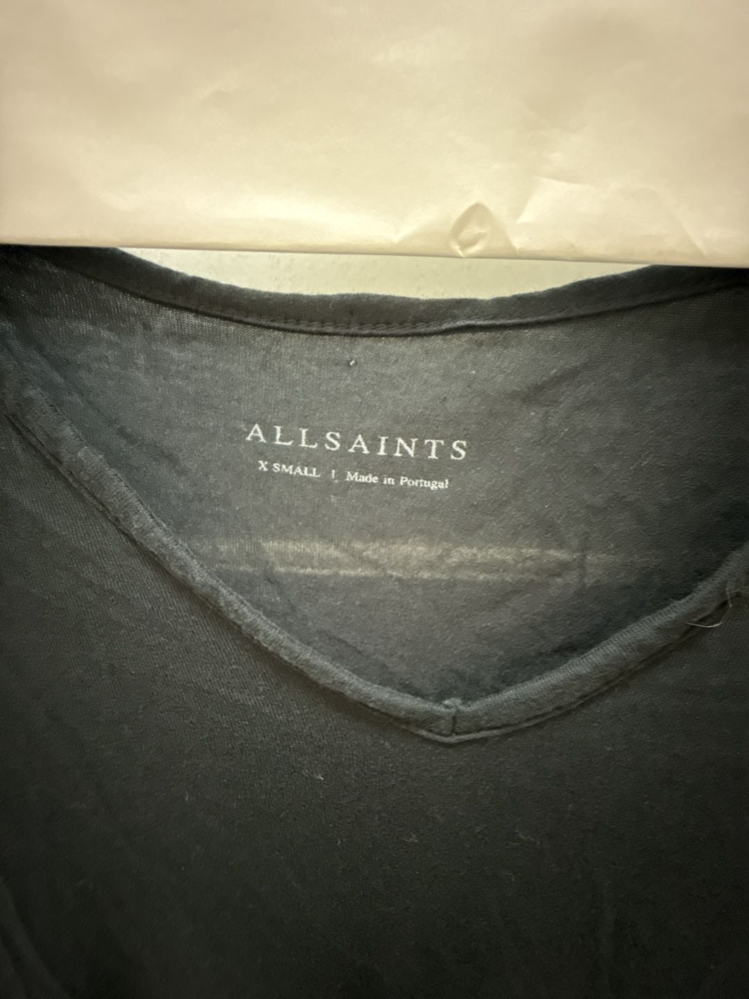 AllSaints V-Neck T-Shirt Size X Small Black Short Sleeve Tee 3