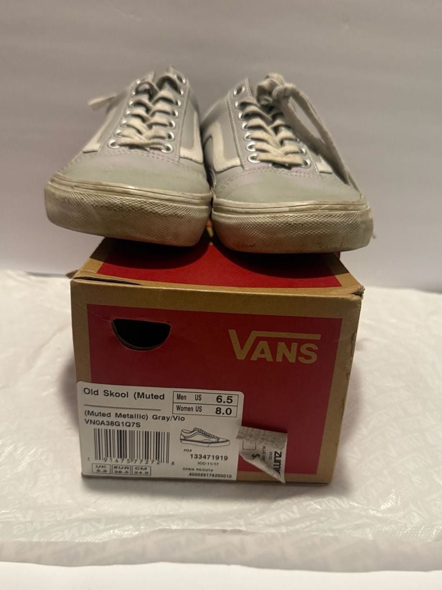 Vans Old Skool Muted Metallic Size 8 Gray Vio 5