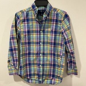 Ralph Lauren Classic Plaid Button Down Boys S(8) 2