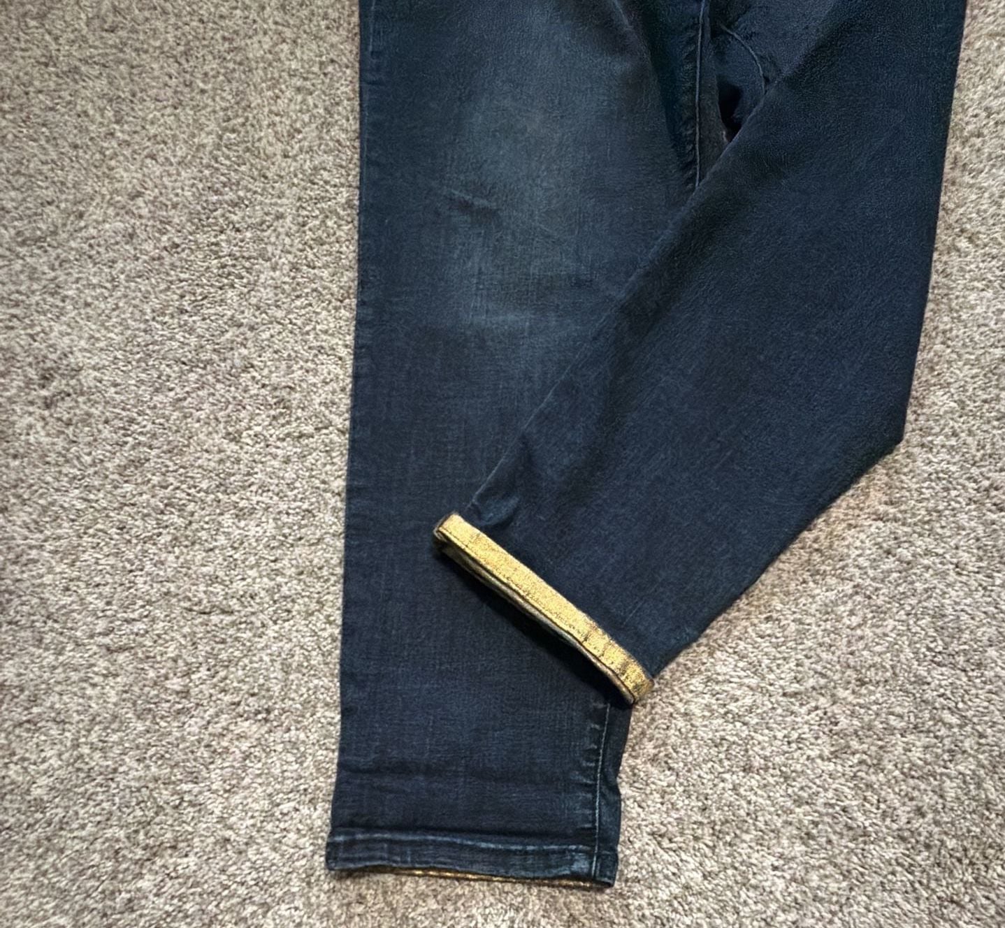 Lane Bryant Boyfriend Jeans Size 18 Dark Wash Stretch Denim Cuffed 9