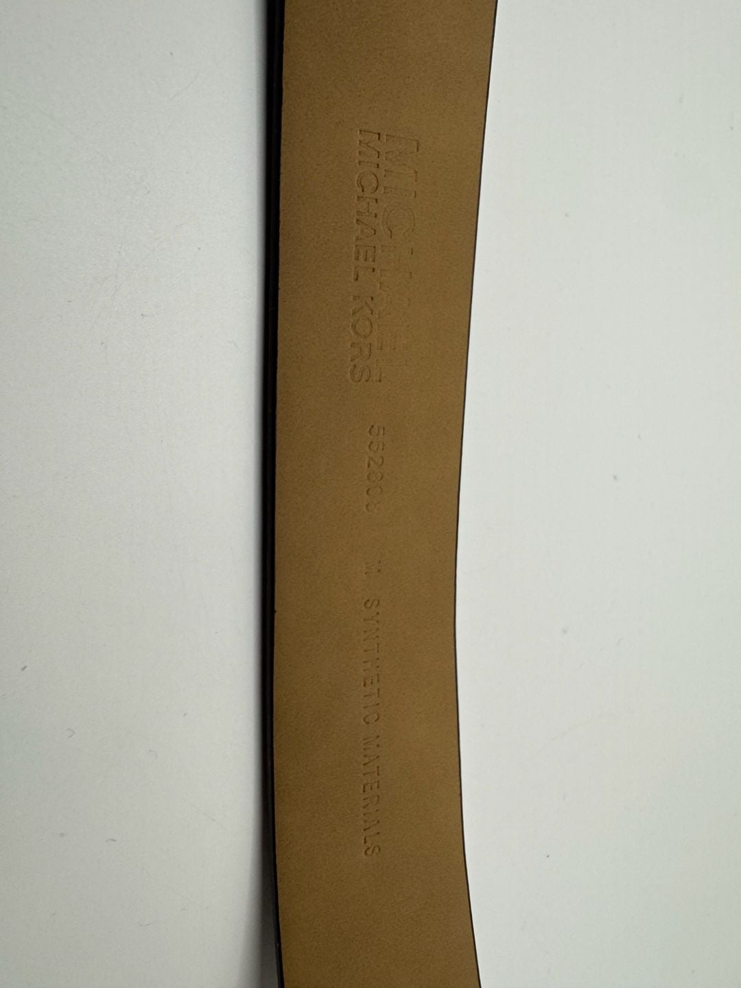 Michael Kors Logo Belt Size M Brown MK Monogram Triple Loop Studded 4