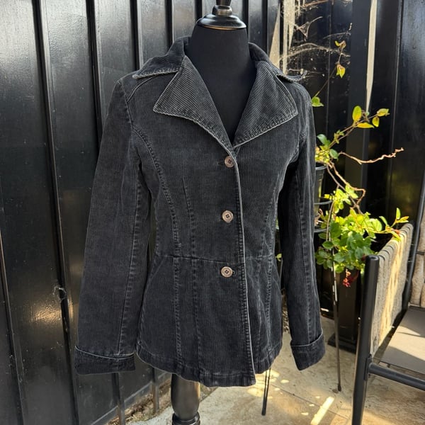 Vintage Y2K Wet Seal Charcoal Grey Corduroy Jacket