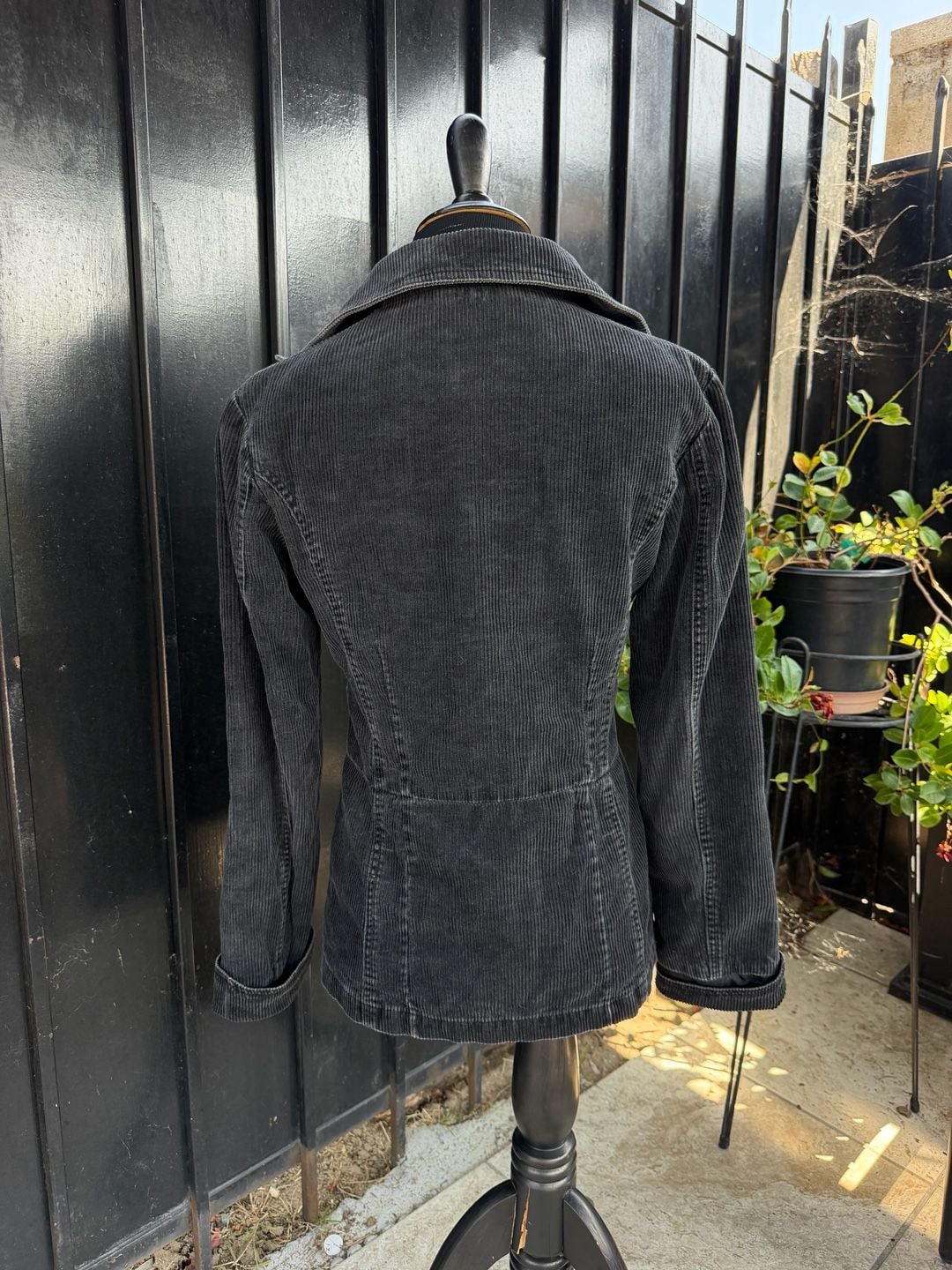 Vintage Y2K Wet Seal Charcoal Grey Corduroy Jacket 4
