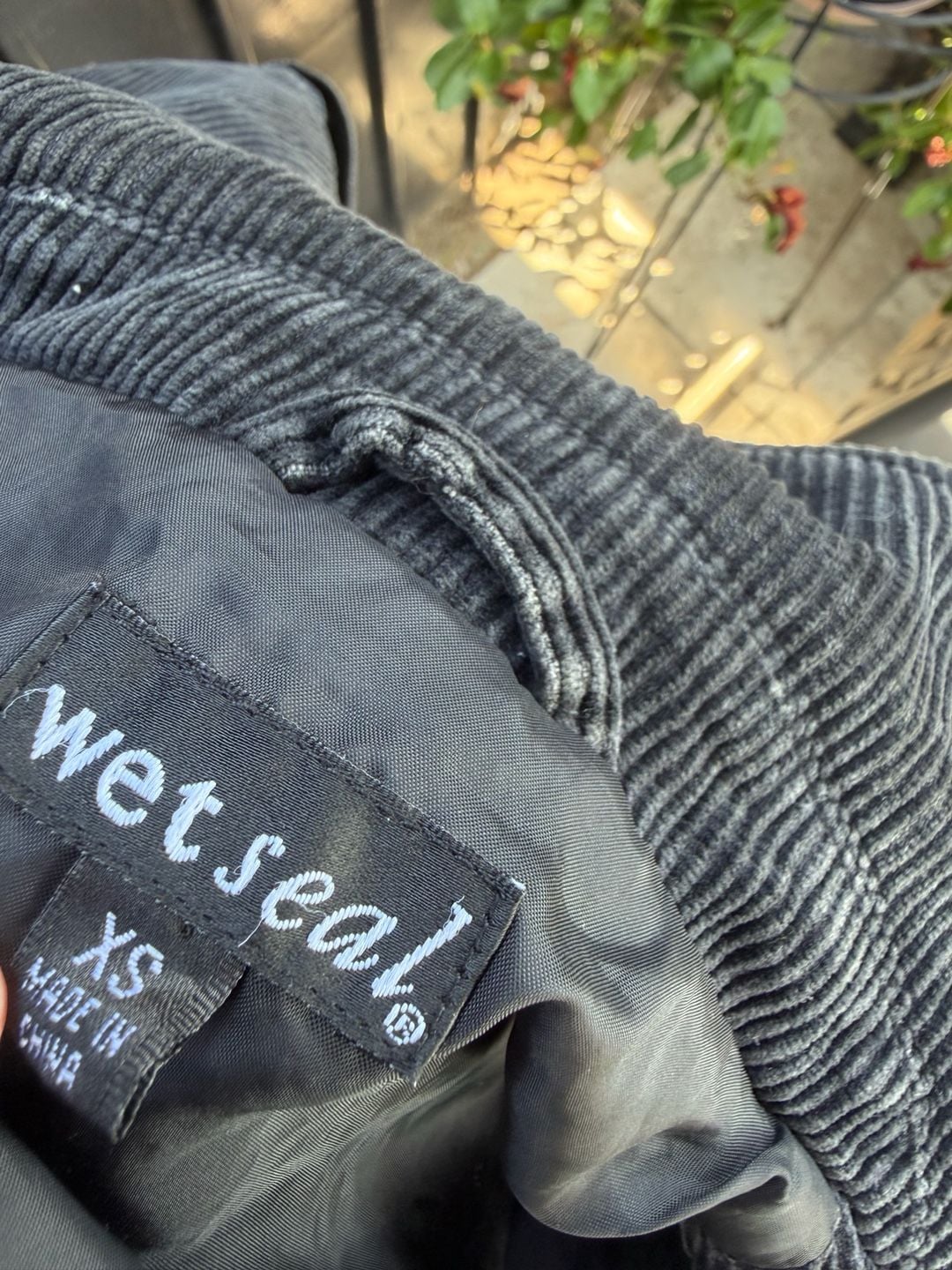 Vintage Y2K Wet Seal Charcoal Grey Corduroy Jacket 5
