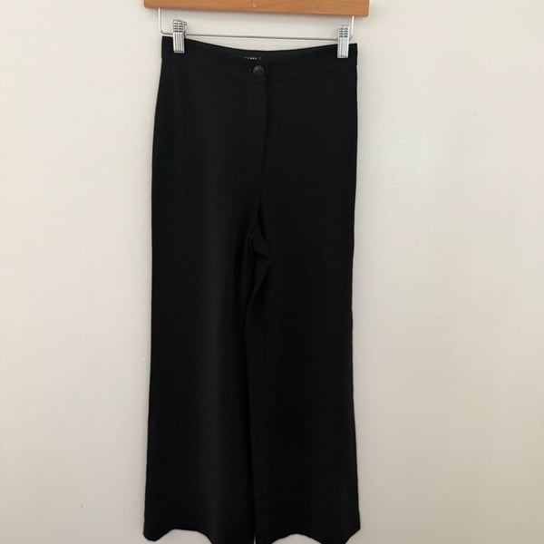 CHANEL Uniform Pants Size W24”Black Wide Leg