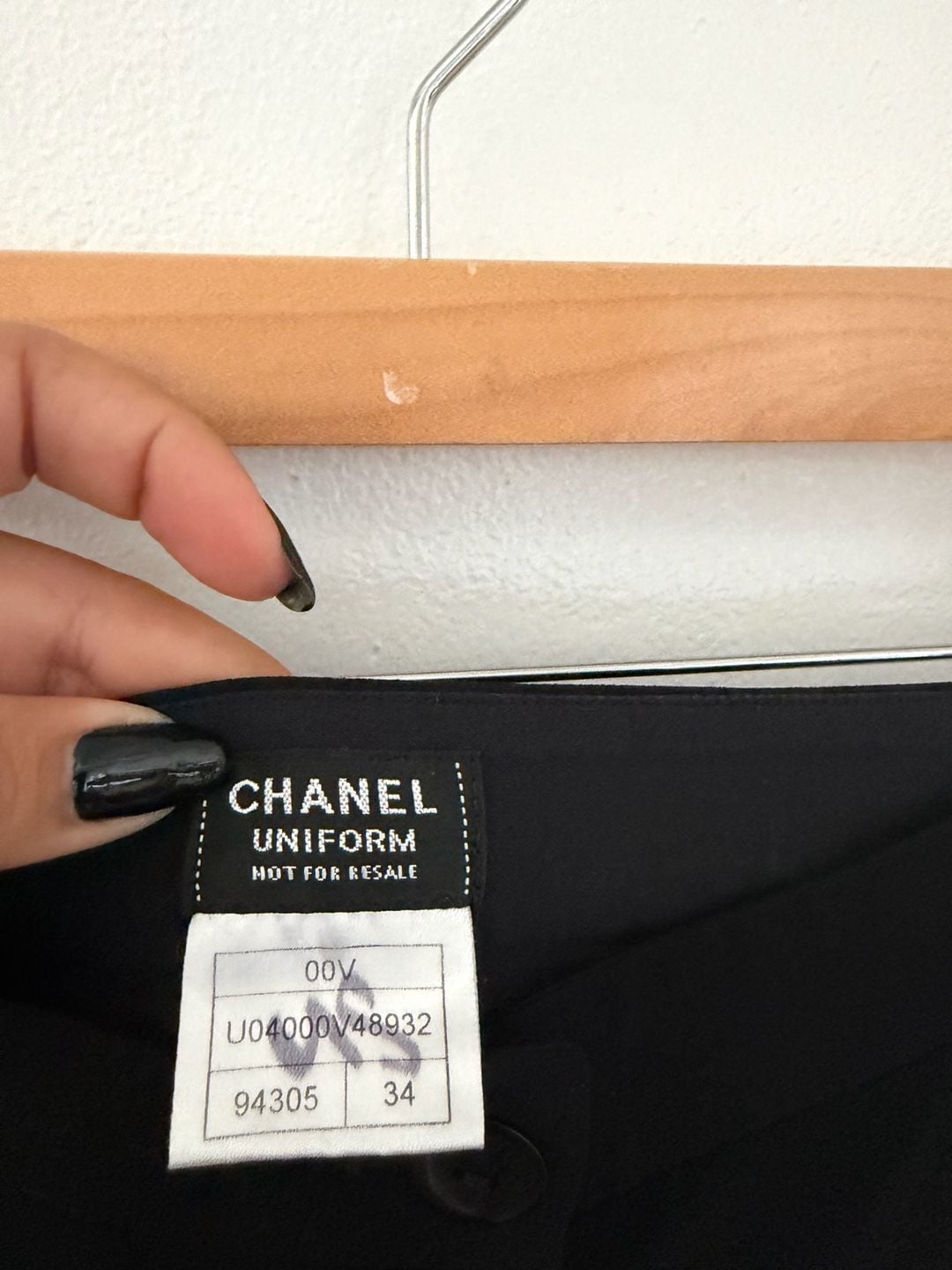 CHANEL Uniform Pants Size W24”Black Wide Leg 5